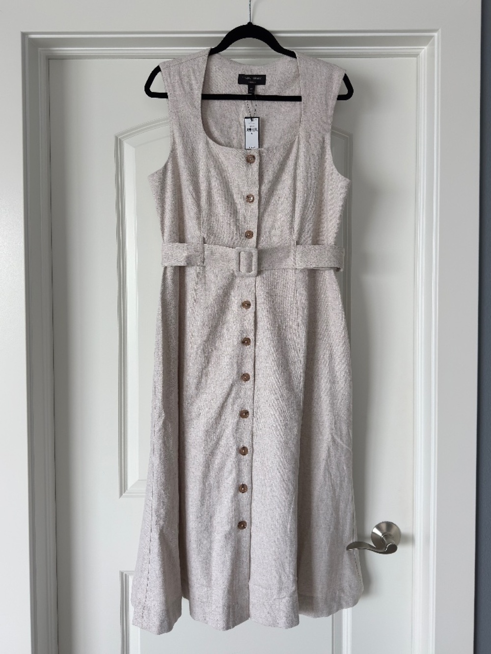 NWT Banana Republic Linen Beige Shift Sleeveless Dress Size 12
